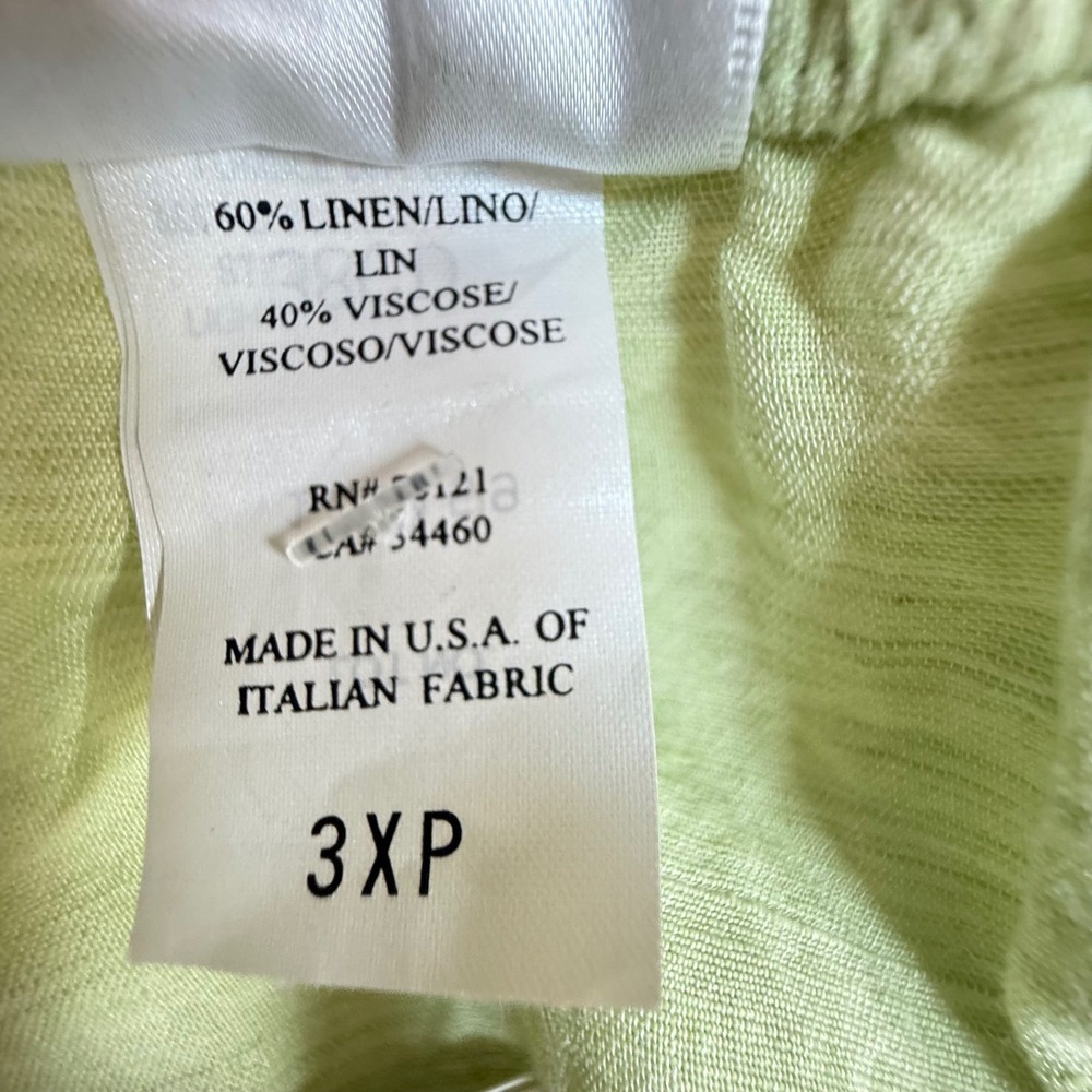 Eileen Fisher Button Wrap Skirt Women 3XP Lime Green NWT Linen Blend Midi - Picture 5 of 13